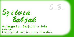 szilvia babjak business card